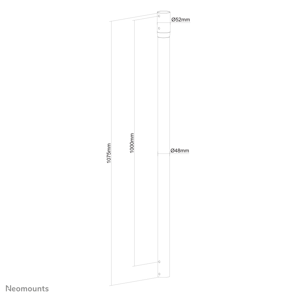 Neomounts NS-EP100BLACK Tubo de extensión para soporte de techo TV - alt. 107,5 cm